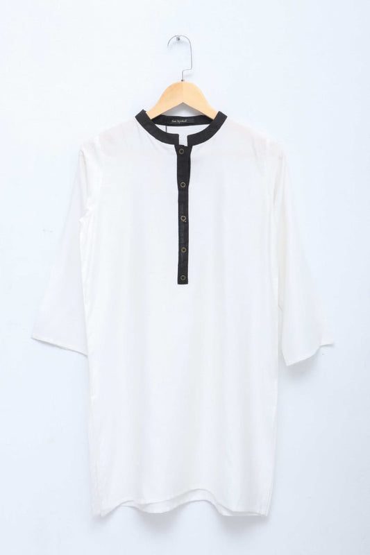 Causal Shirt Off White-1 Piece Stitched