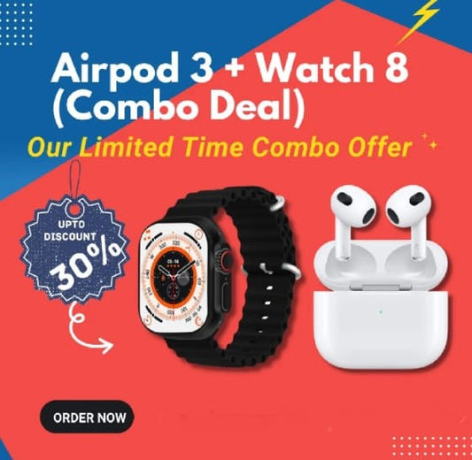 8 Ultra Unique Combination Smart Watch With Airpods 3