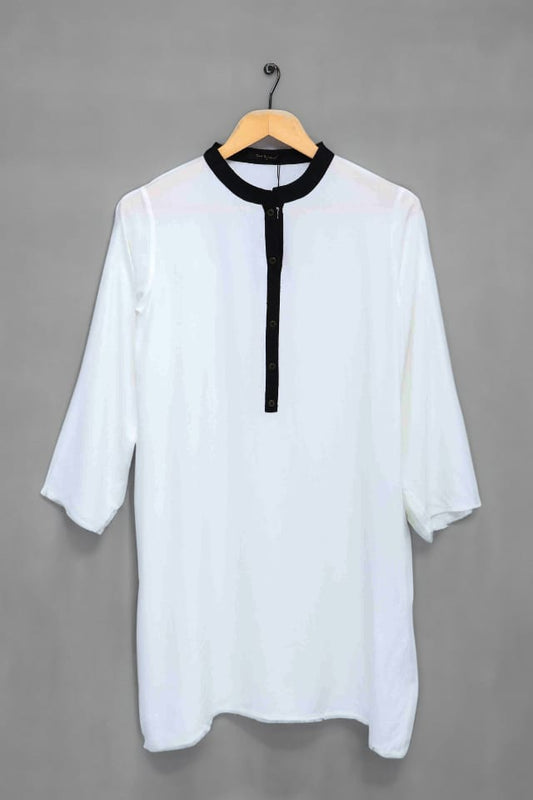 Causal Shirt White 01- 1 Piece Stitched